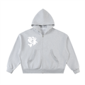 Fleeced Full-Zip Boxy Hoodie