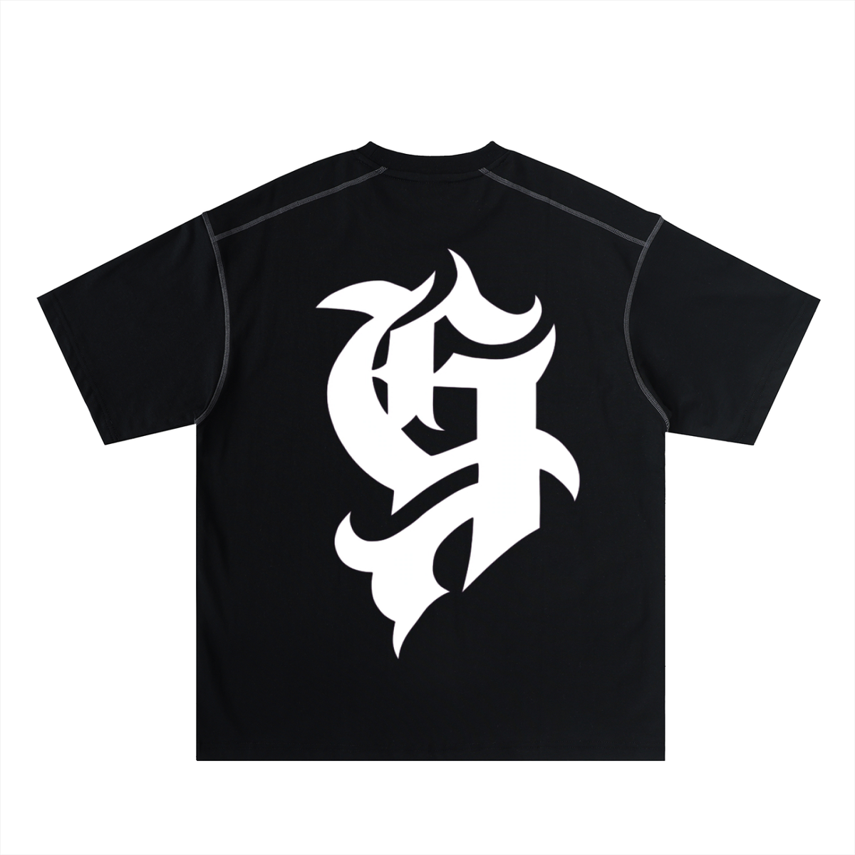 Oversized Contrast-Stitched Cotton Tee