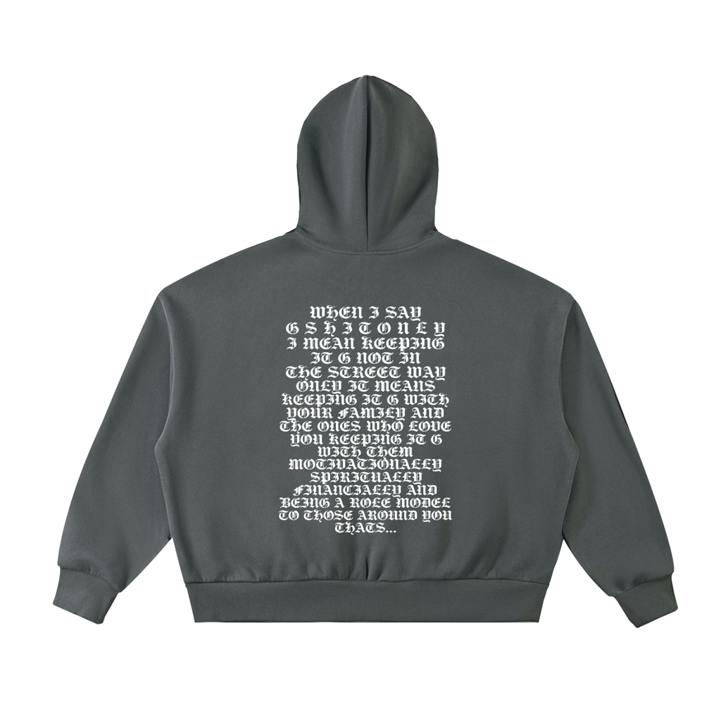 Fleeced Full-Zip Boxy Hoodie