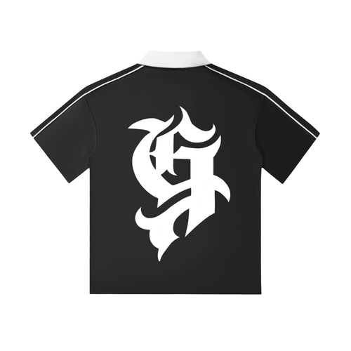 Contrast Collar Short-Sleeve Polo Shirt