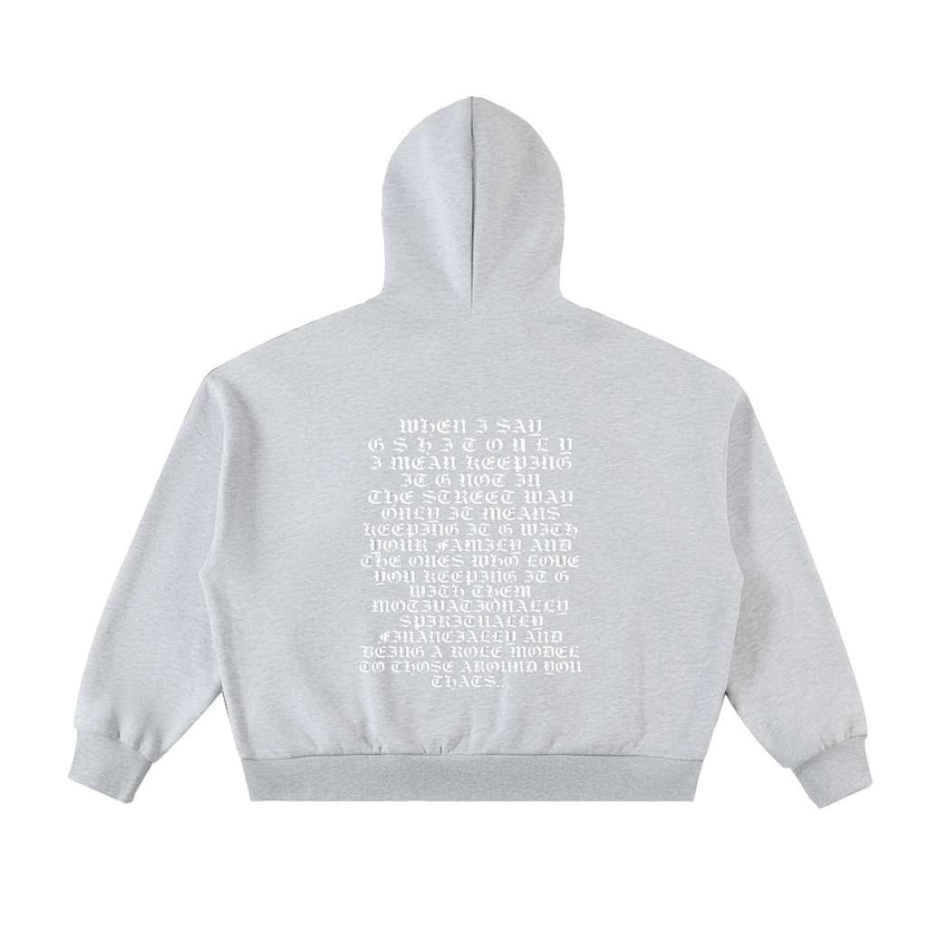 Fleeced Full-Zip Boxy Hoodie