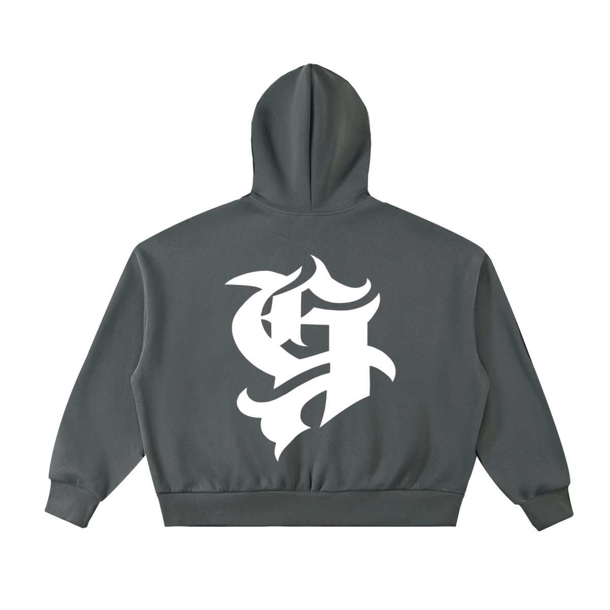 Fleeced Full-Zip Boxy Hoodie
