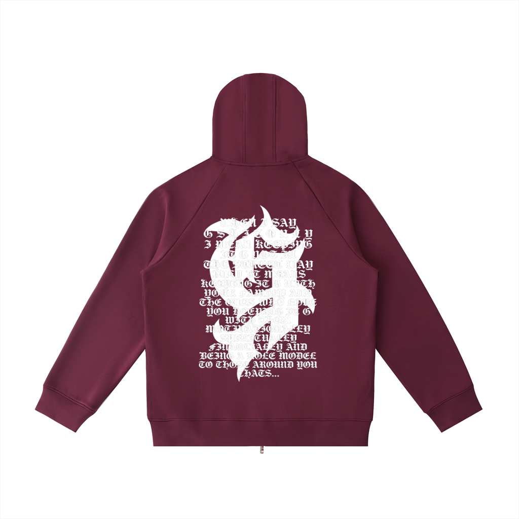Heavyweight Raglan Sleeve Zip Hoodie