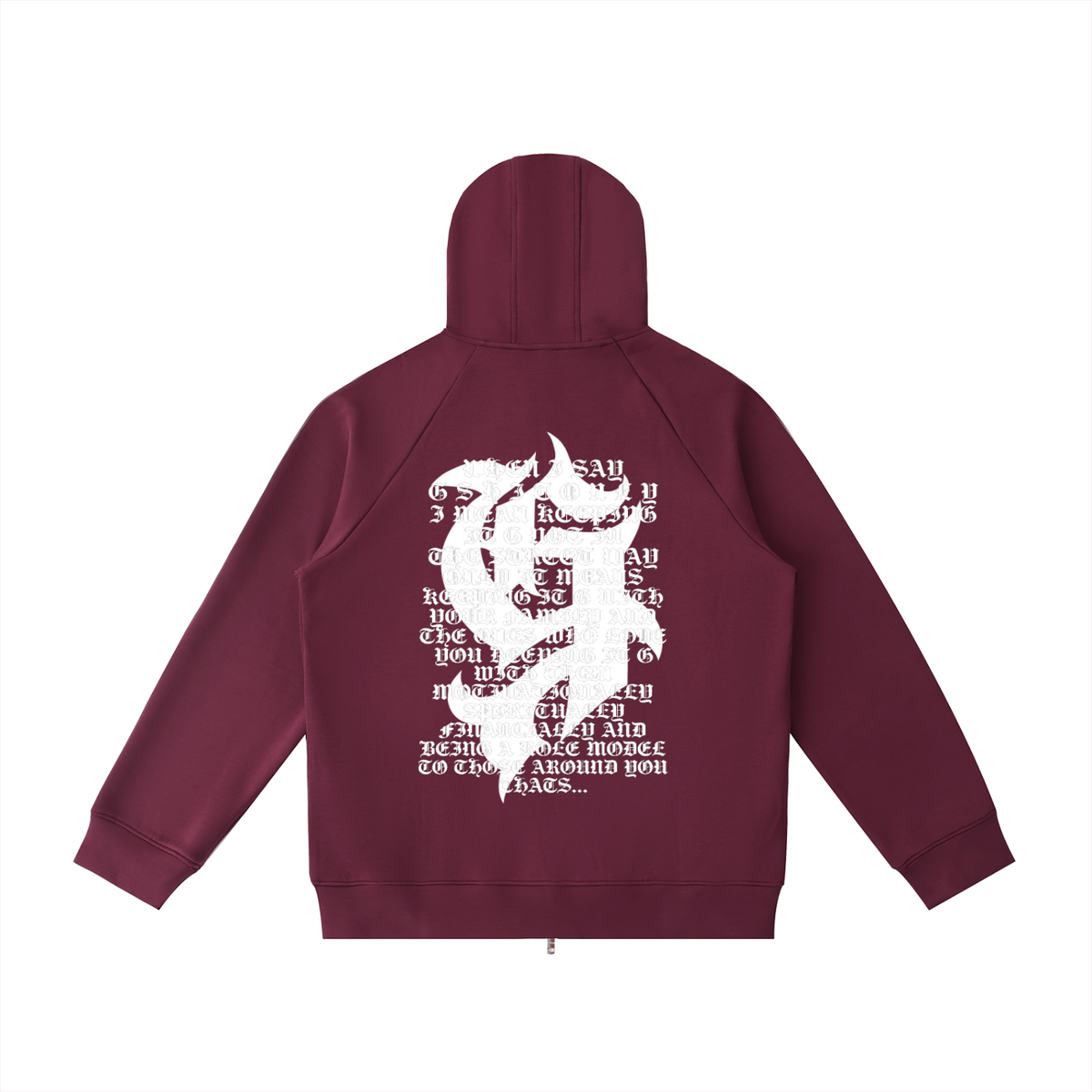 Heavyweight Raglan Sleeve Zip Hoodie