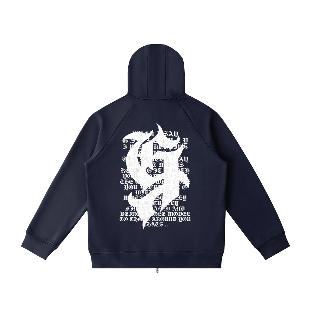 Heavyweight Raglan Sleeve Zip Hoodie