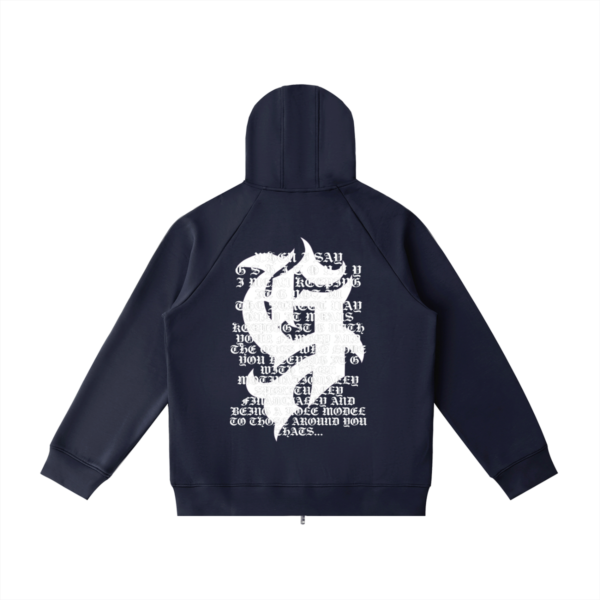 Heavyweight Raglan Sleeve Zip Hoodie