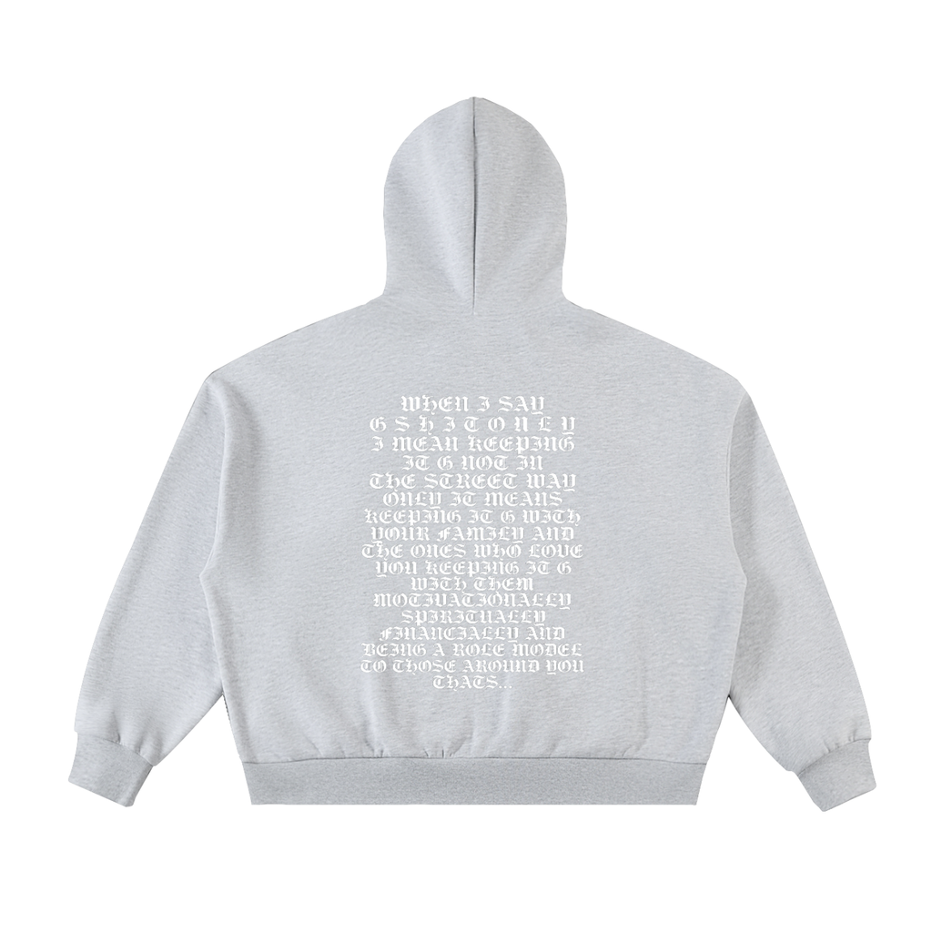 Fleeced Full-Zip Boxy Hoodie
