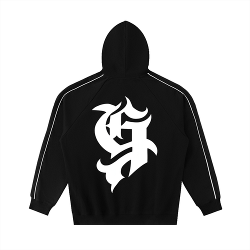 Contrast Piping Raglan Hoodie