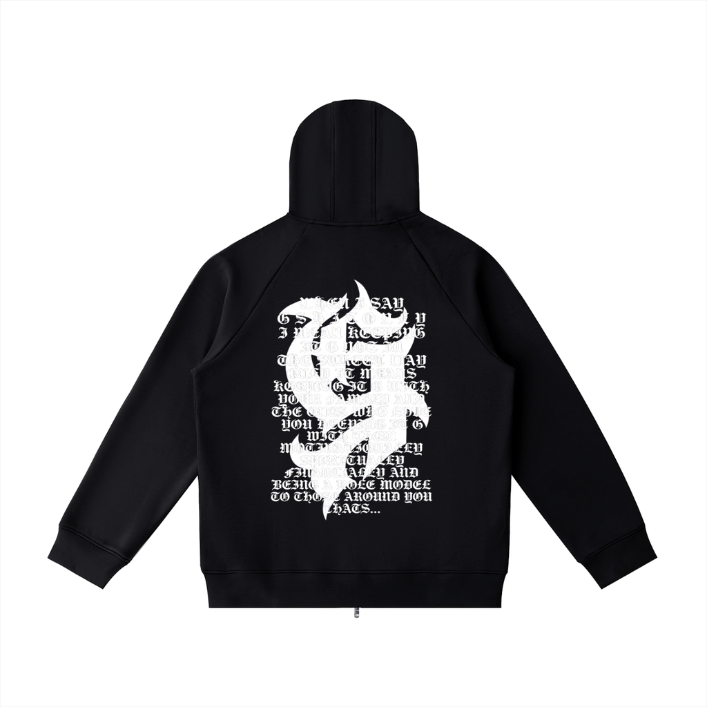 Heavyweight Raglan Sleeve Zip Hoodie