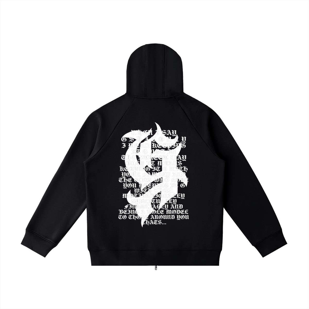 Heavyweight Raglan Sleeve Zip Hoodie