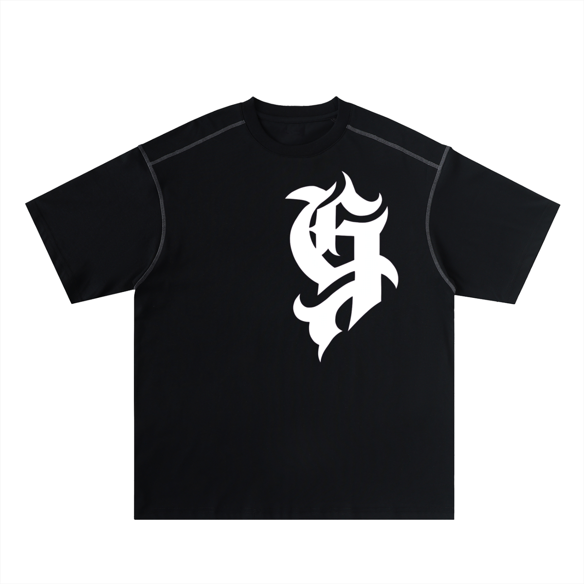 Oversized Contrast-Stitched Cotton Tee